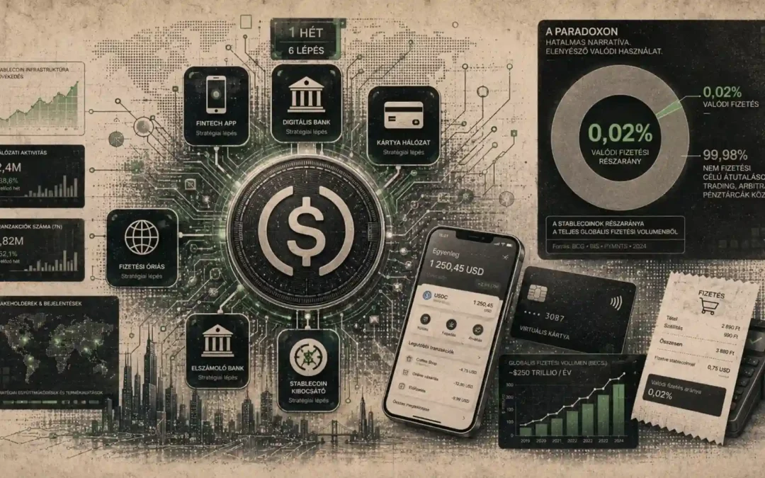 Stablecoin-infrastruktúra: egy hét, hat nagy lépés – és a számok, amik mást mutatnak